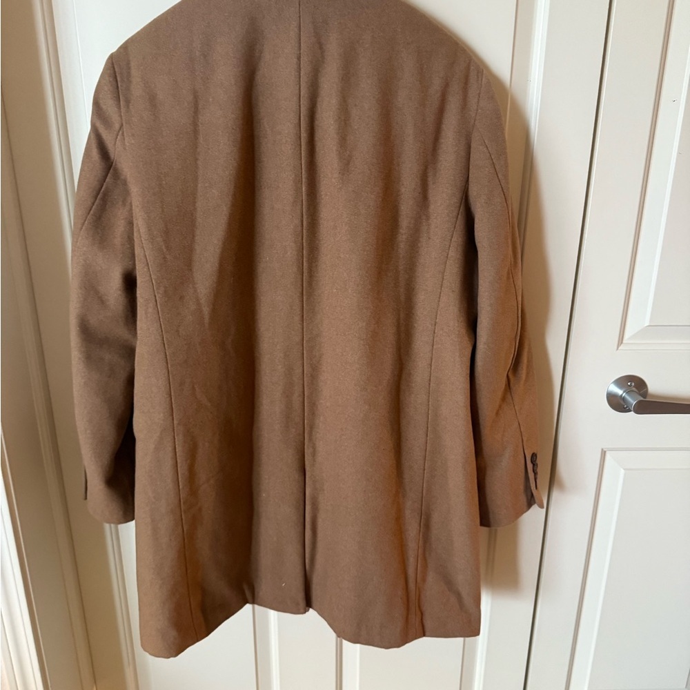Men’s Camel Wool Blend Camel Overcoat with Built-In Quilted Vest | XXL - Picture 9 of 9